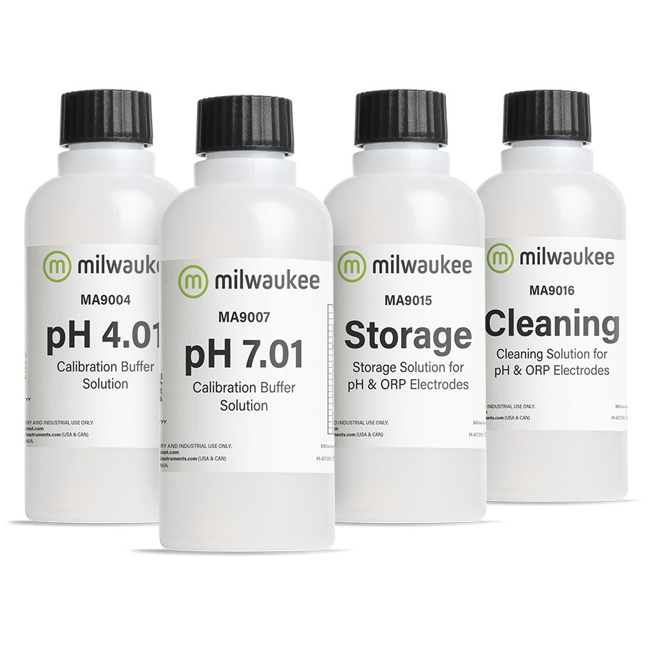 Milwaukee Kalibrier-, Wartungs- und Reinigungslösungen für pH-Meter und -Tester (pH-Start)