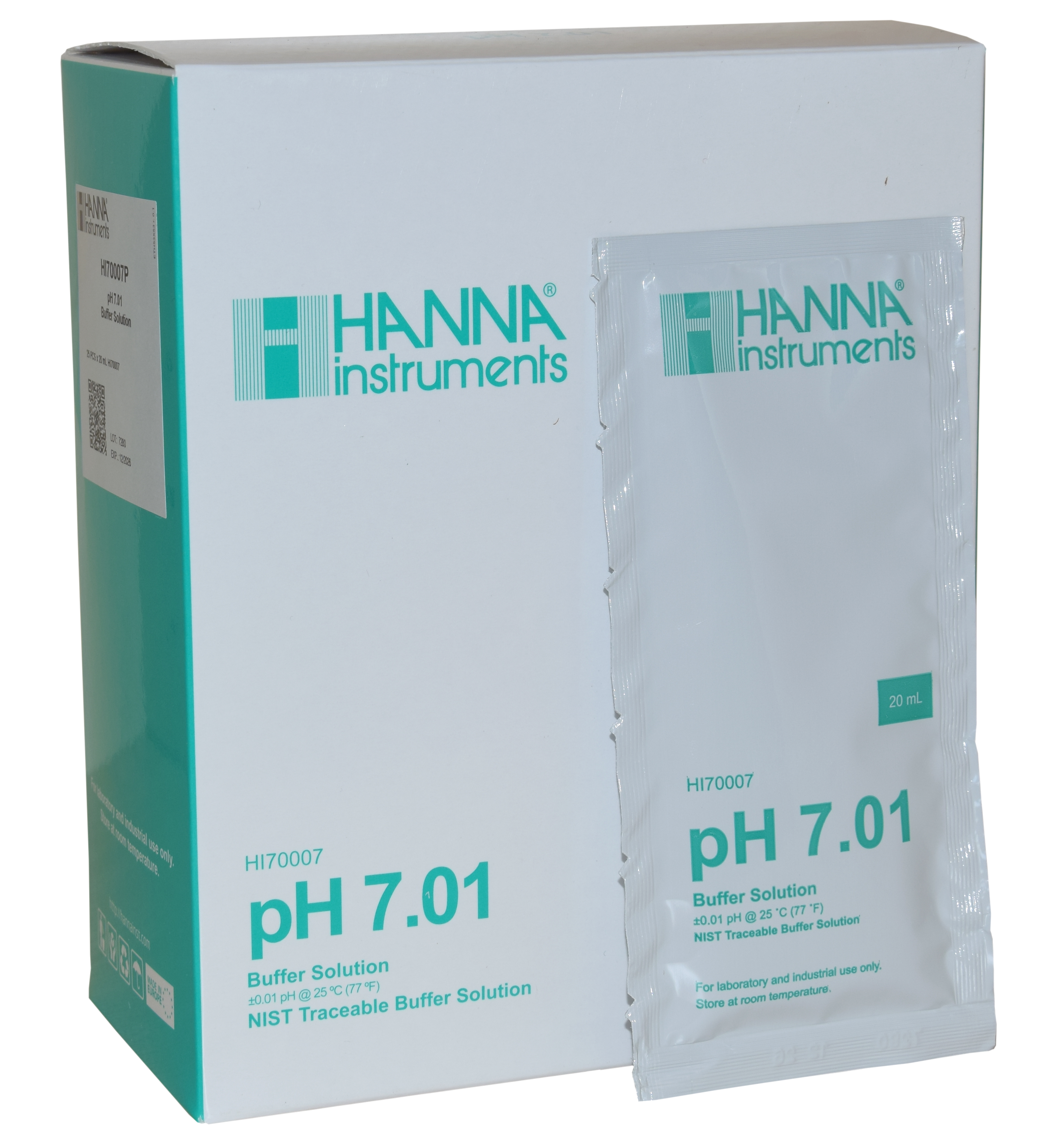 HANNA Pufferlösung pH 7.01, 25 x 20mL Beutel (HI70007P)