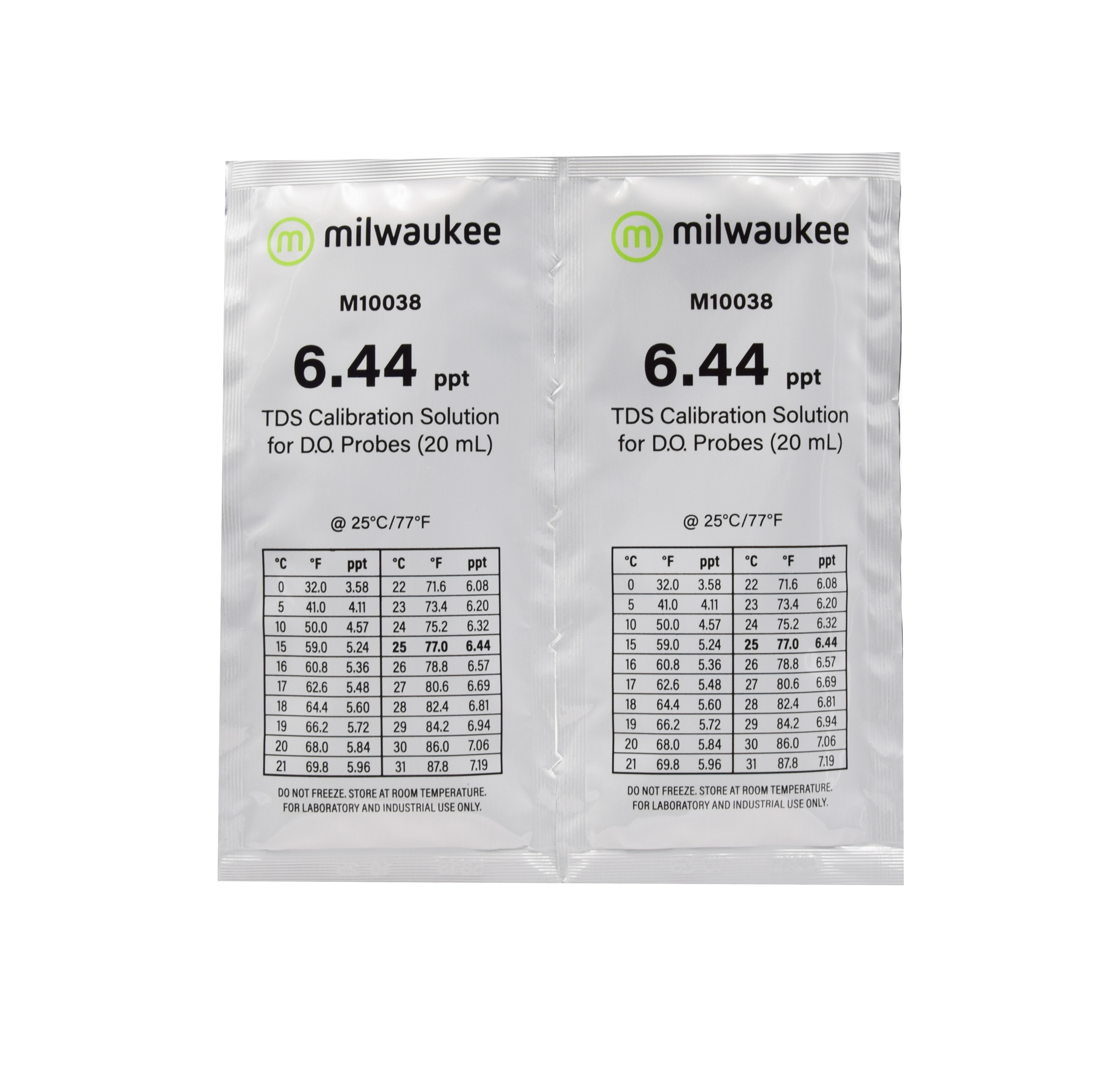 Milwaukee M10038B 6.44 ppt TDS Kalibrierlösung im Beutel, 25 Beutel á 20ml