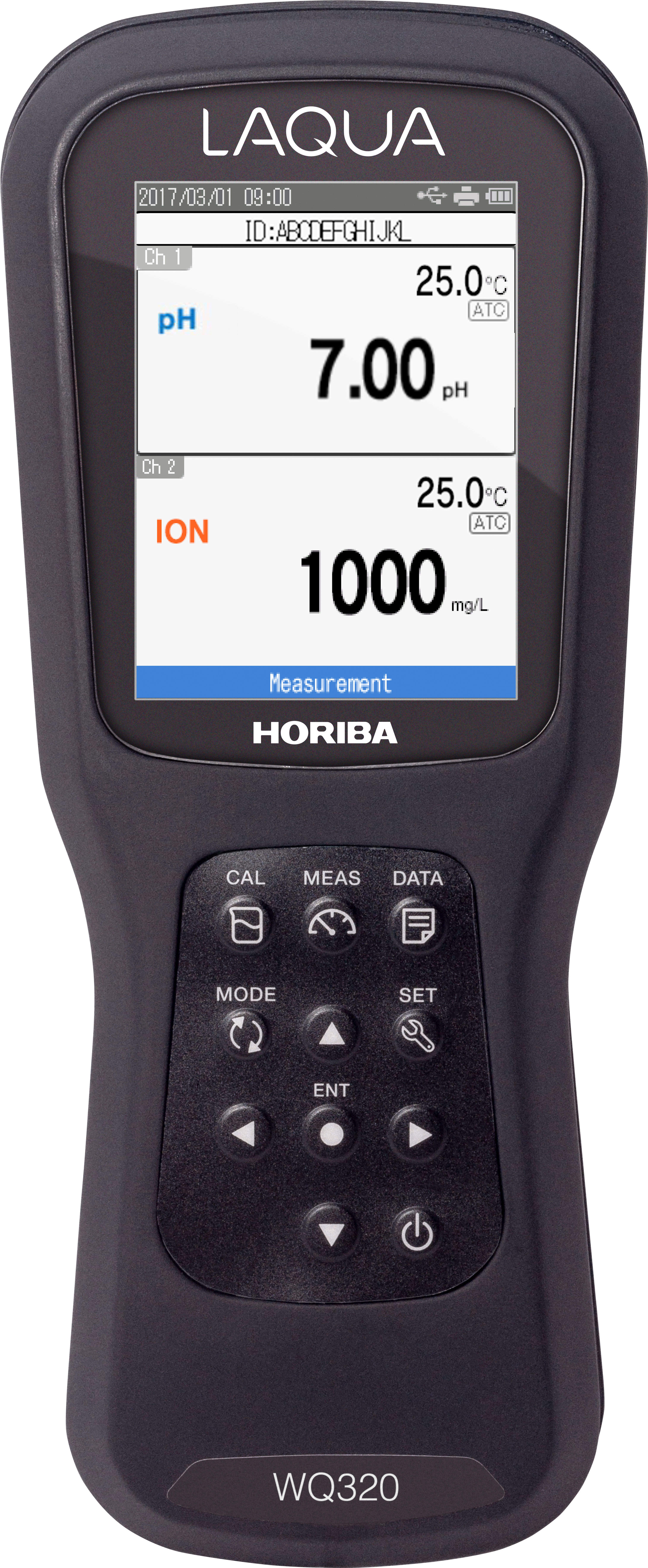Horiba LAQUA WQ-320-K Gerät mit pH‑ und Ionensensor‑Frontansicht