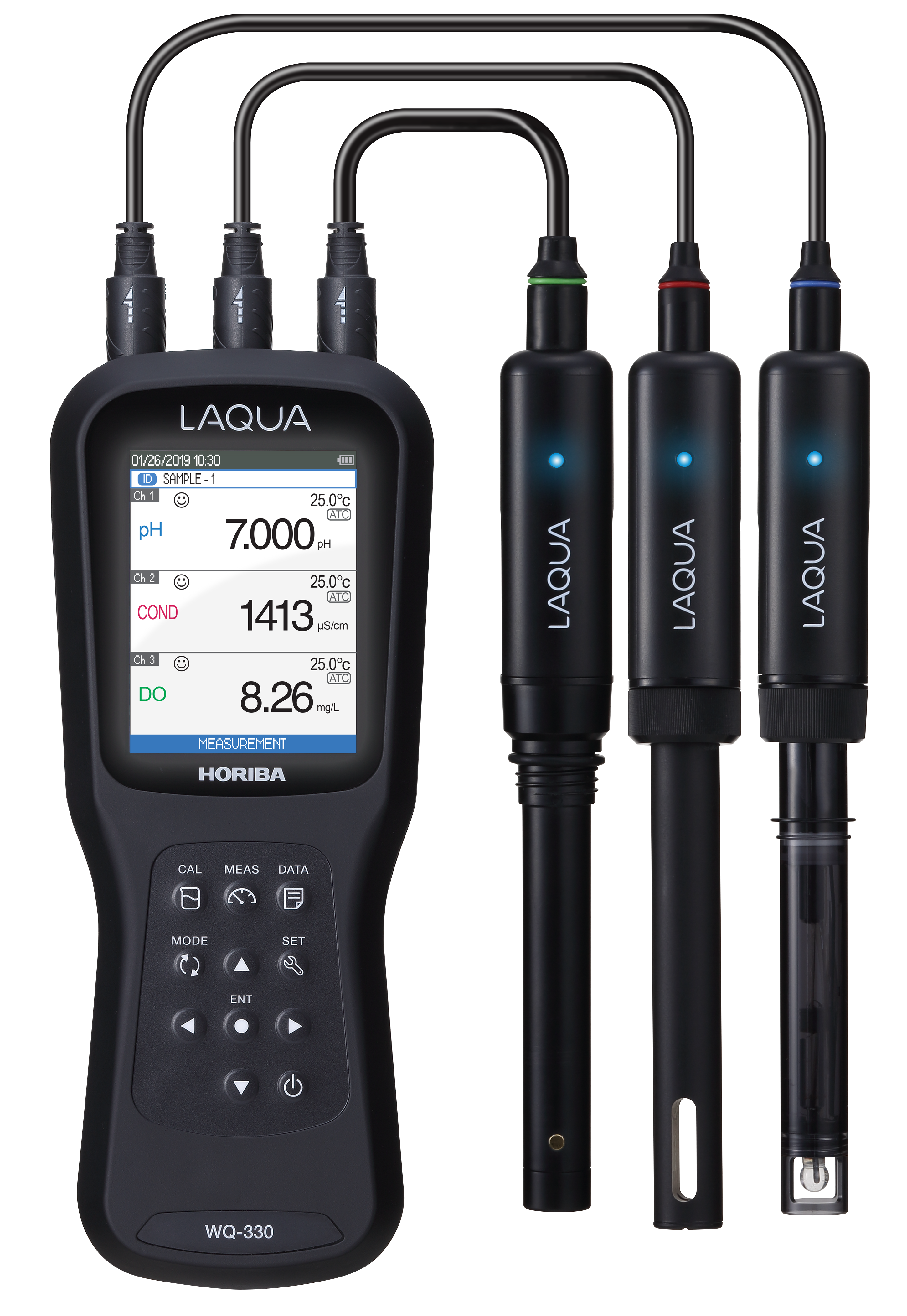 Horiba LAQUA WQ330-K - 3-Kanal Profi-Messgerät für verschiedene Parameter im Analysekoffer