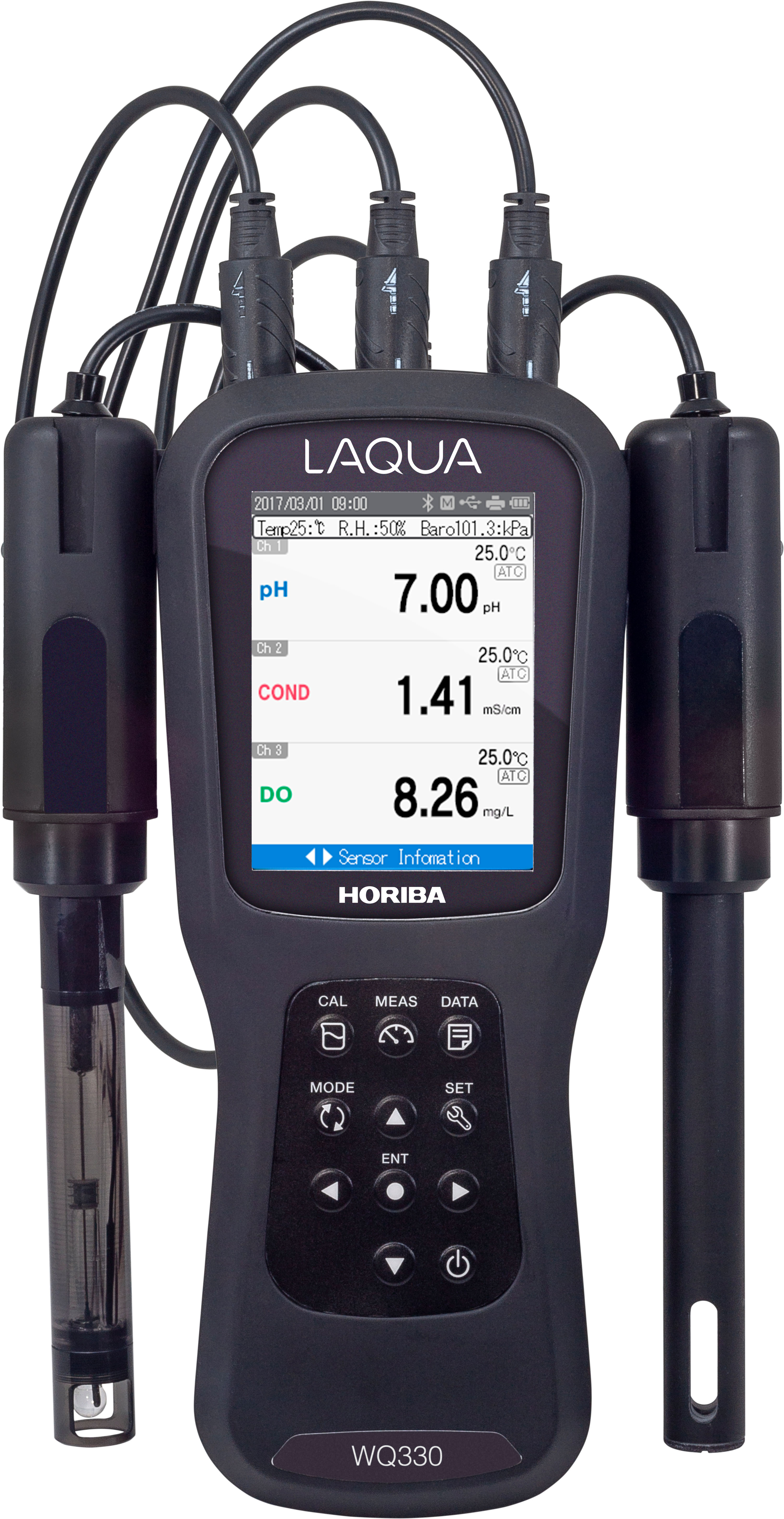 Horiba LAQUA WQ330-K - 3-Kanal Profi-Messgerät für verschiedene Parameter im Analysekoffer