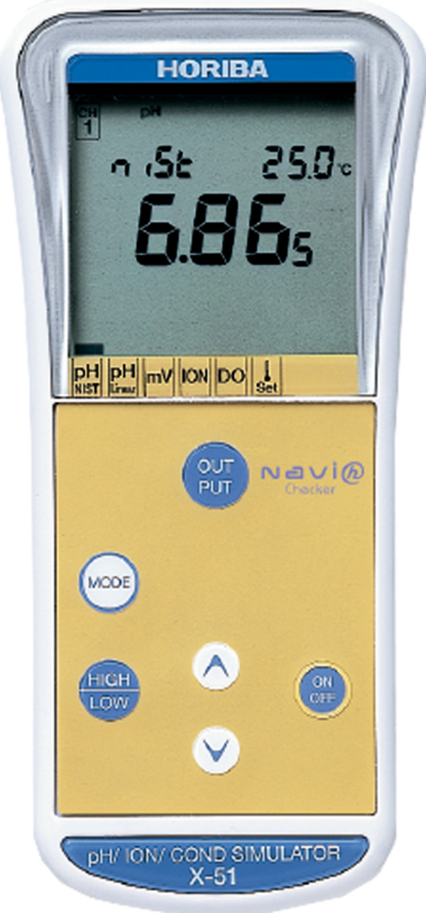 Horiba X-51 Digitaler Simulator, Frontansicht, pH-, mV-, ION-, DO-Simulator