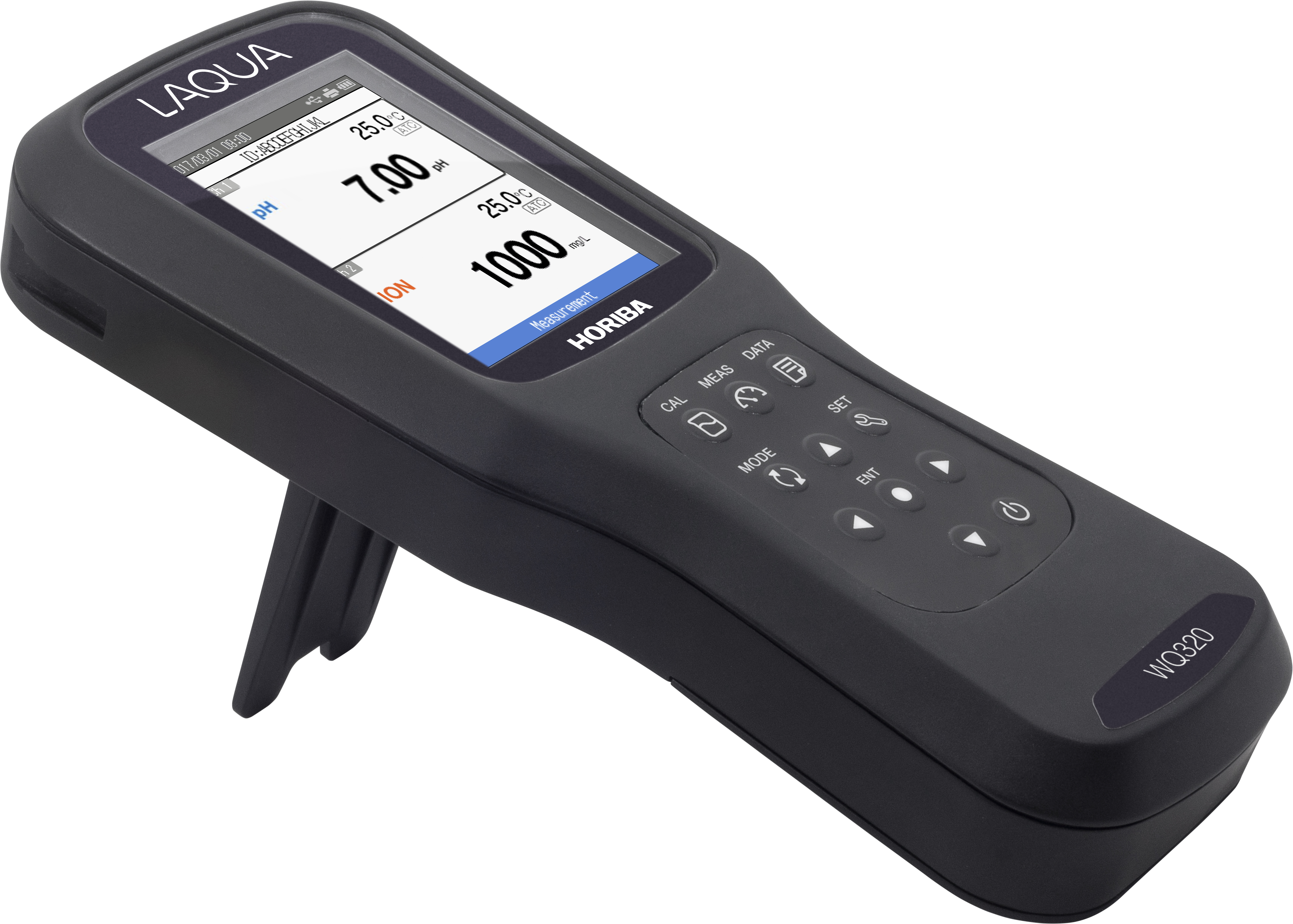 Horiba LAQUA WQ-320-K linksseitig, Klapp‑Stand, dualer Sensorbetrieb