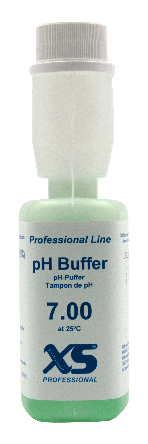 XS Professional pH 7.00 (±0,01pH @25°C) - 250ml pH Pufferlösung mit DAkkS Zertifikat
