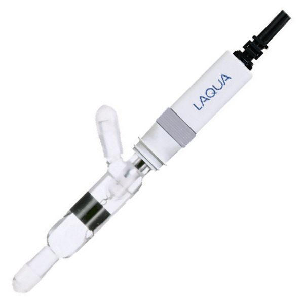 Horiba 3561-10D, Leitfähigkeitsmesszelle (Durchflusstyp) Horiba 3561-10D Leitfähigkeitsmesszelle Durchflusstyp mit Glaskörper Frontansicht