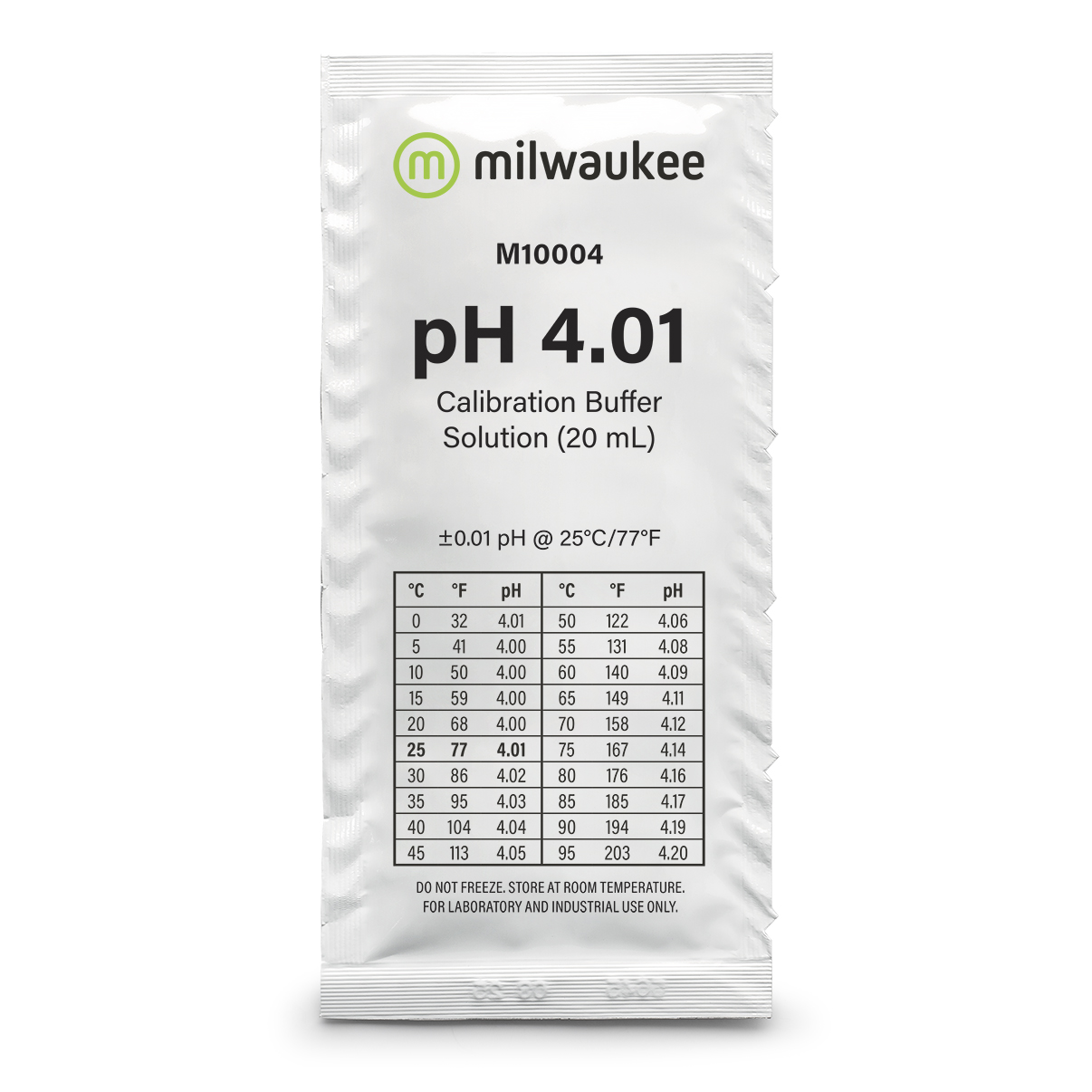 Milwaukee M10004B pH 4.01 Kalibrierlösung im Beutel, 25 Beutel á 20ml