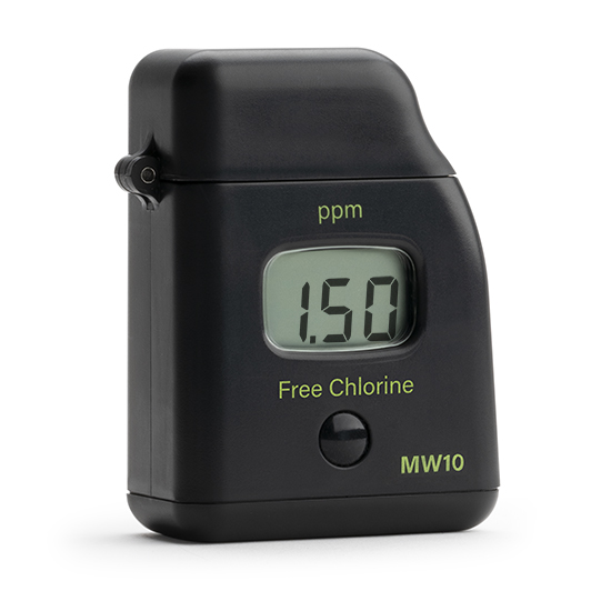  MW10 Digitaler Tester für Freies Chlor, Gerät in schwarz