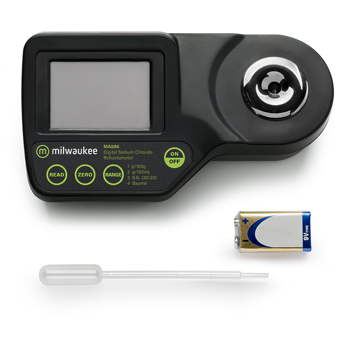Milwaukee MA886 Digitalrefraktometer zur Bestimmung von Natriumchlorid in Lebensmitteln