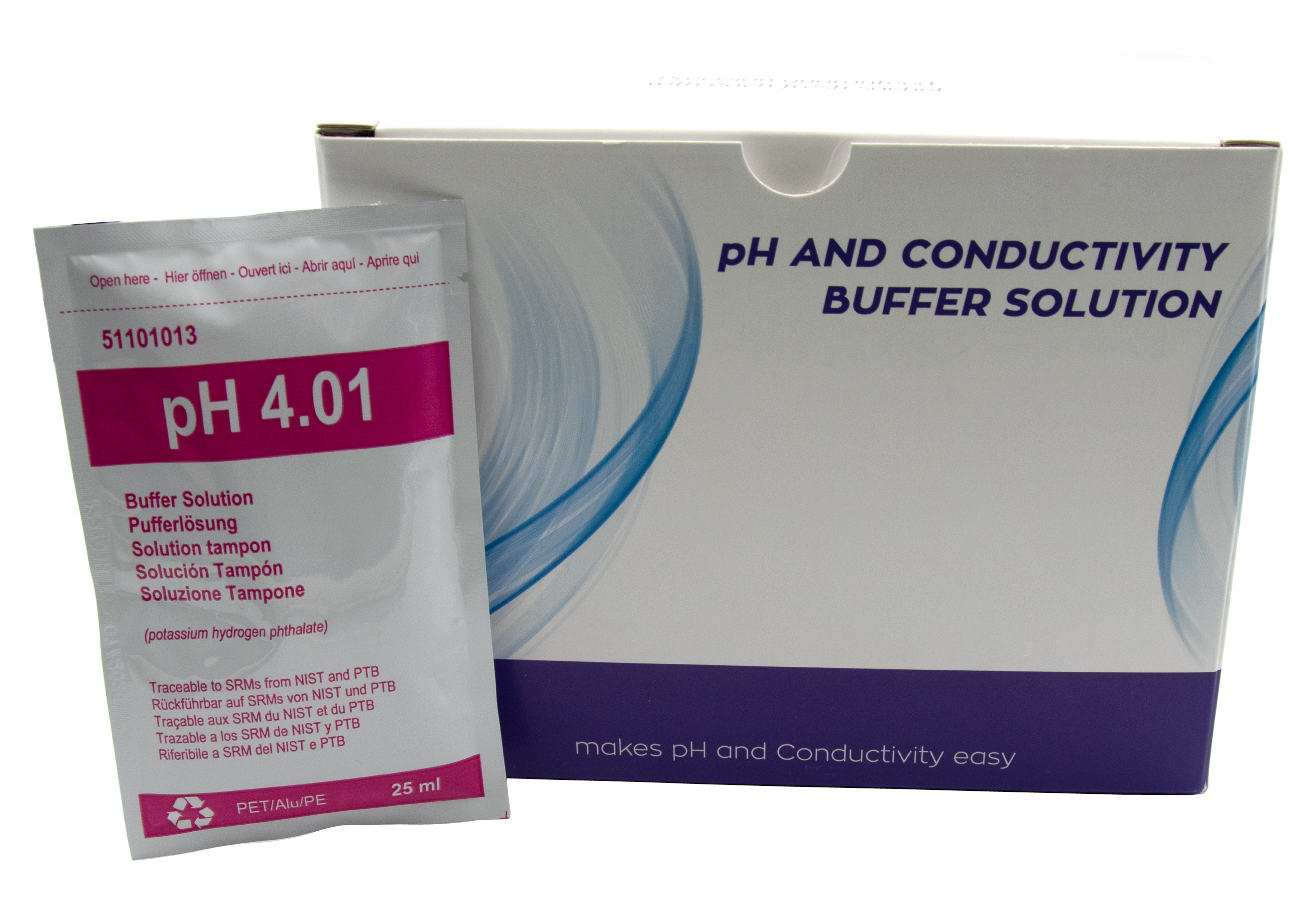 XS BASIC pH 4.01 (25°C) Pufferlösungspackung mit 20 Tüten à 25ml, rot, mit Analysenzertifikat XS BASIC pH 4.01 Pufferlösungspackung mit 20 Tüten, rote Verpackung, 25 ml Inhalt pro Tüte, mit Analysenzertifikat