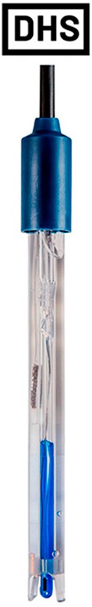 XS 201TDHS/3MT digitale pH-Elektrode kombiniert mit DHS-Technologie mit eingebautem Temperatursensor XS 201TDHS/3MT digitale pH-Elektrode, Frontansicht mit vergrößertem DHS-Sensorkopf und Kabel