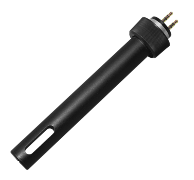 Horiba LAQUA 300‑4C‑C Sensor freigestellt, Elektrodenöffnung und Anschluss deutlich
