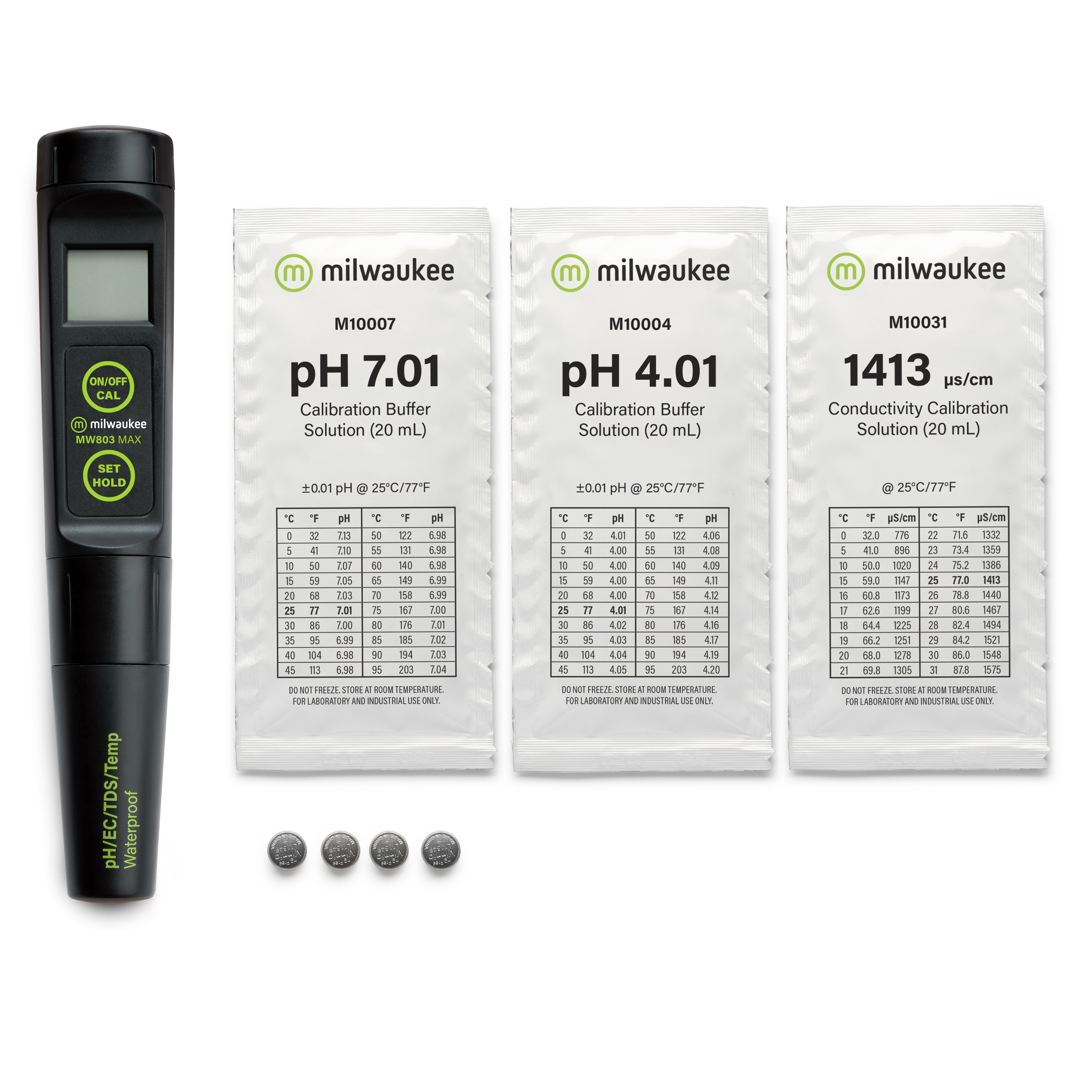 Milwaukee MW803 wasserfestes pH, Leitfähigkeit (niedriger Messbereich), TDS und Temperaturmessgerät mit automatischer Temperaturkompensation und austauschbarer Sonde