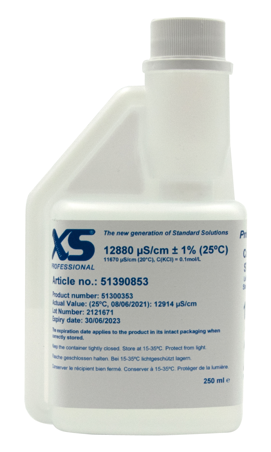 XS Professional 12880 µS/cm - 250ml Leitfähigkeitskalibrierlösung mit DFM Zertifikat