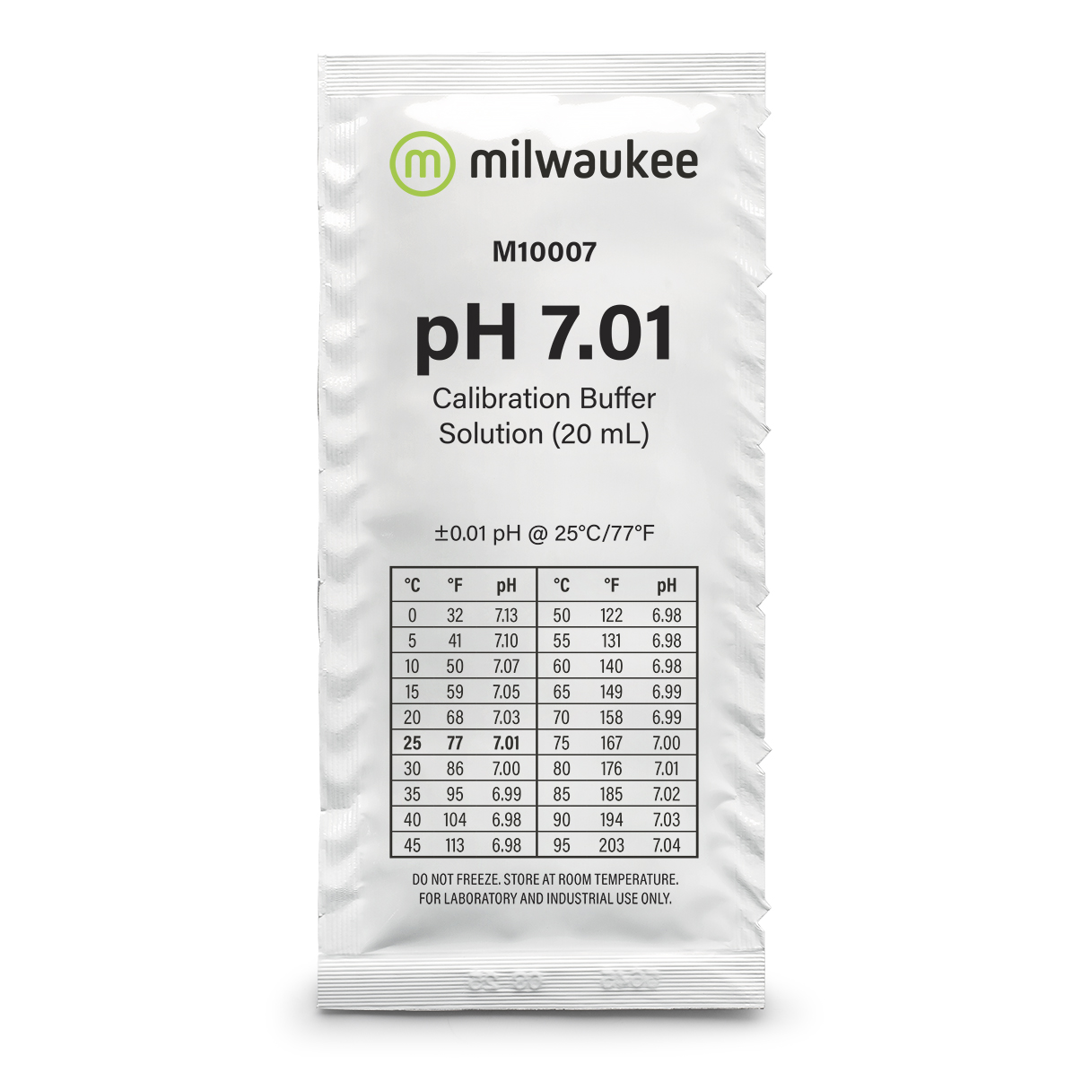 Milwaukee M10007B pH 7,01 Kalibrierlösung im Beutel, 25 Beutel á 20ml 