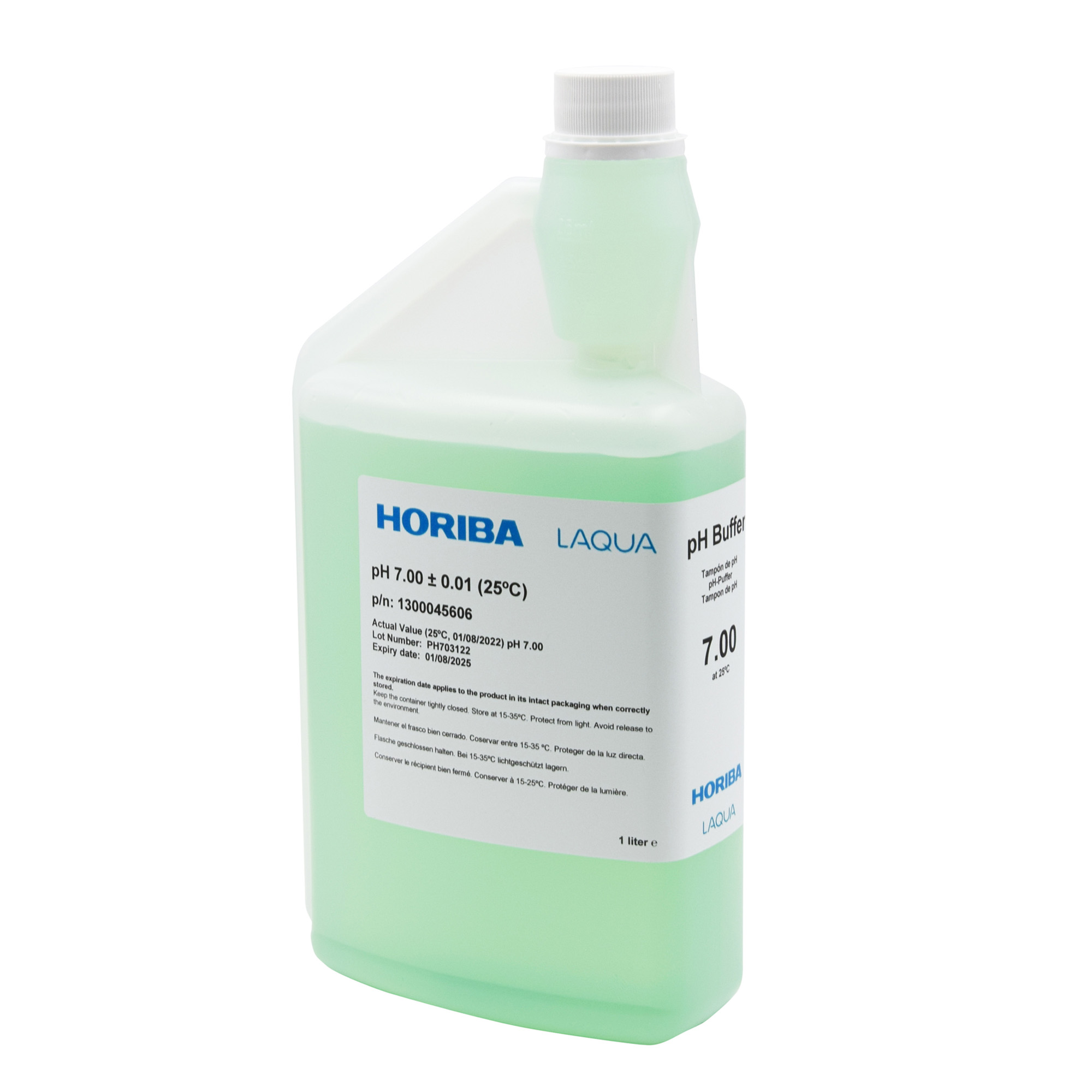 HORIBA pH 7.00 (±0.01pH @25°C) buffer solution 1000ml (1000-PH-7) HORIBA pH 7.00 Pufferlösung 1000 ml, Hygiene-Verschluss für saubere Entnahme