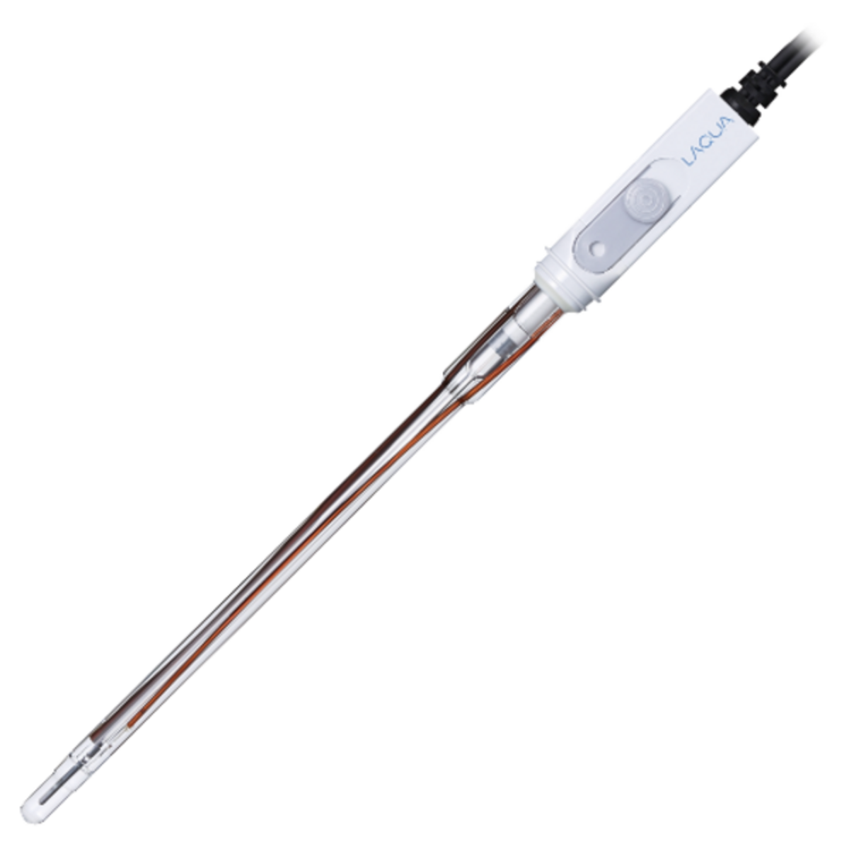 Horiba 9680S-10D, lange ToupH-Elektrode (für große Behälter und lange Rohre) Horiba 9680S-10D pH-Elektrode komplett gezeigt: langer Glas-Schaft, integrierter Temperatursensor, ideal für die Untersuchung von Proben in großen Behältern und langen Reagenzgläsern