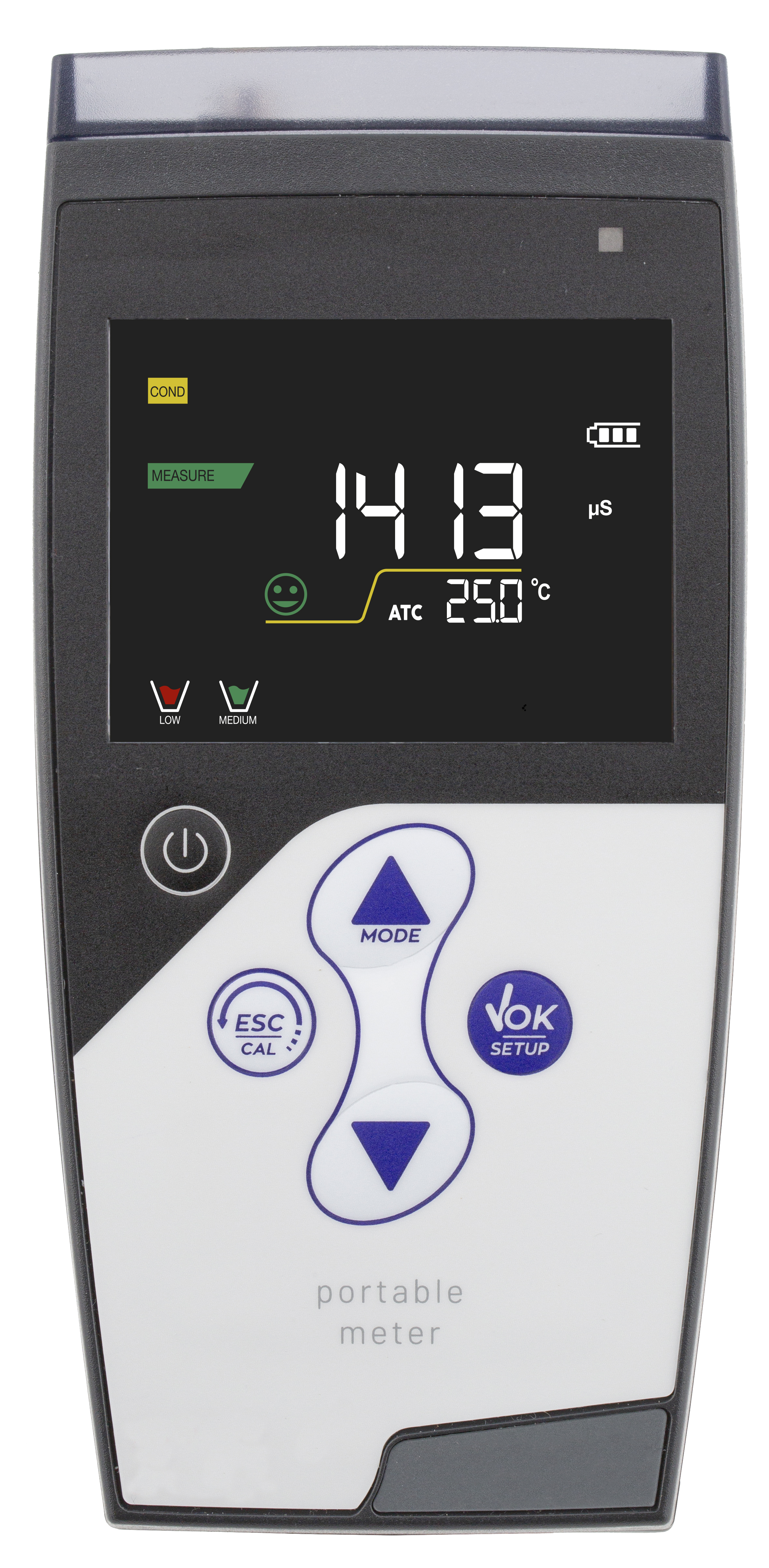 XS Cond 7 Vio Leitfähigkeit/TDS/Temperatur Handmessgerät im Koffer inklusive 2301T Leitfähigkeitselektrode mit integriertem Temperaturfühler
