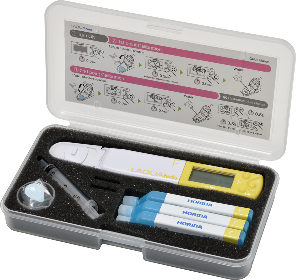 Horiba LAQUAtwin Fluorid Ionen (F-) Tester mit 2 Kalibrierpunkten und Temperatur Messung (F-11)