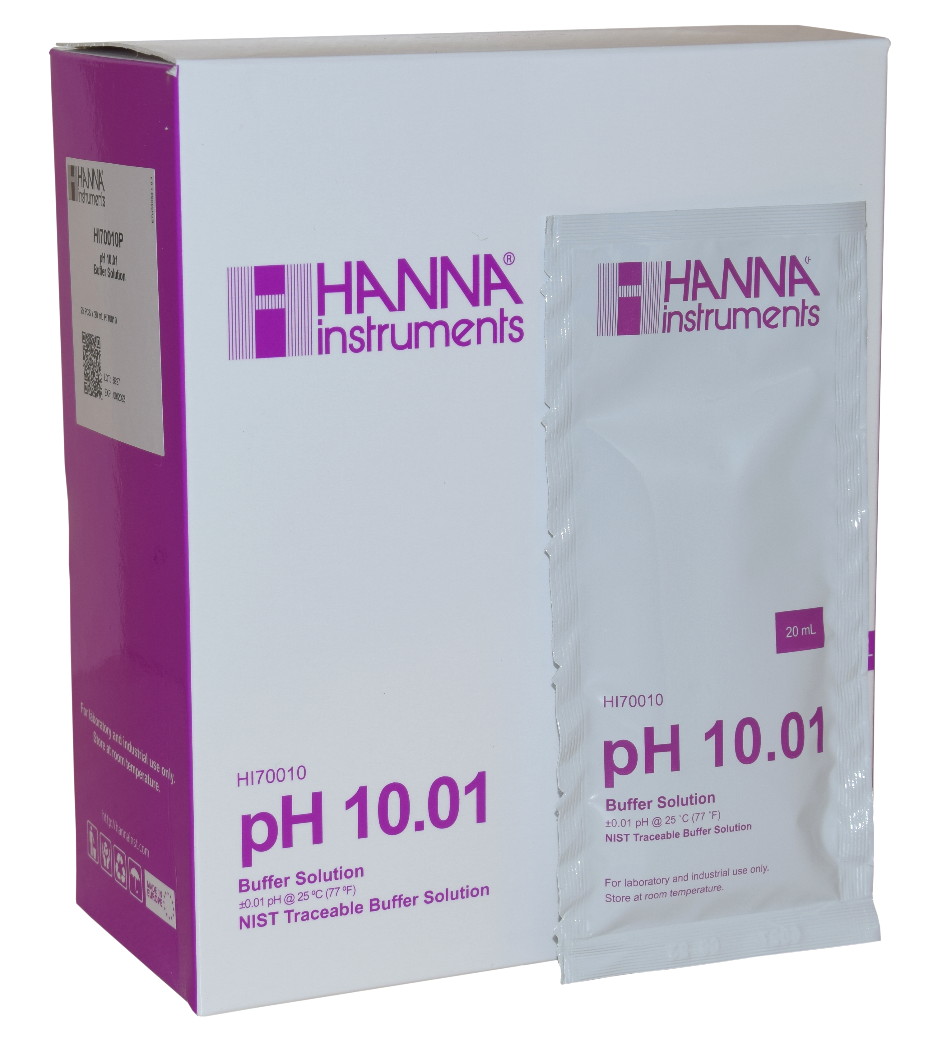 HANNA Pufferlösung pH 10.01, 25 x 20mL Beutel (HI70010P)