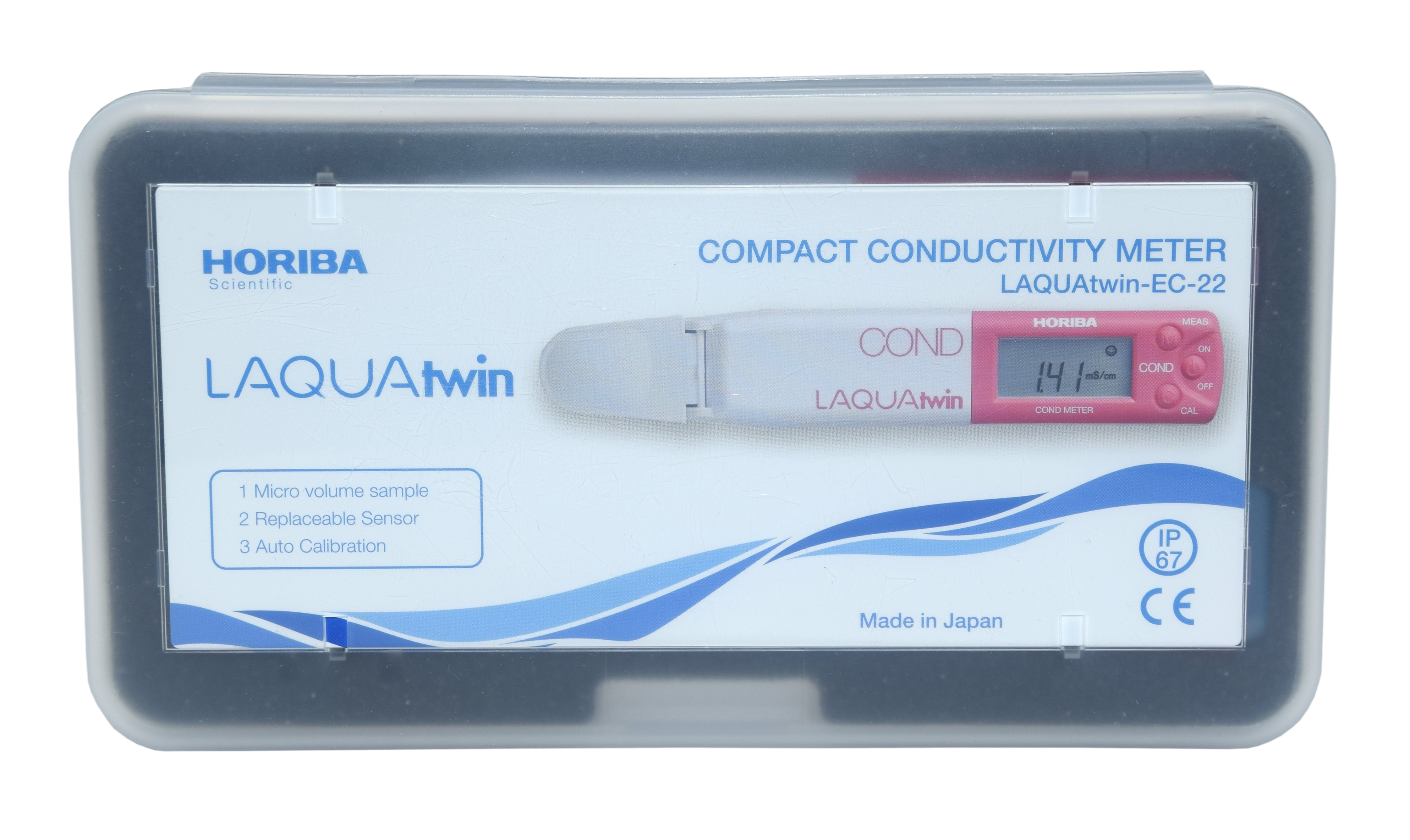 Horiba LAQUAtwin EC 22 im geschlossenen Koffer, sicher transportieren, robust