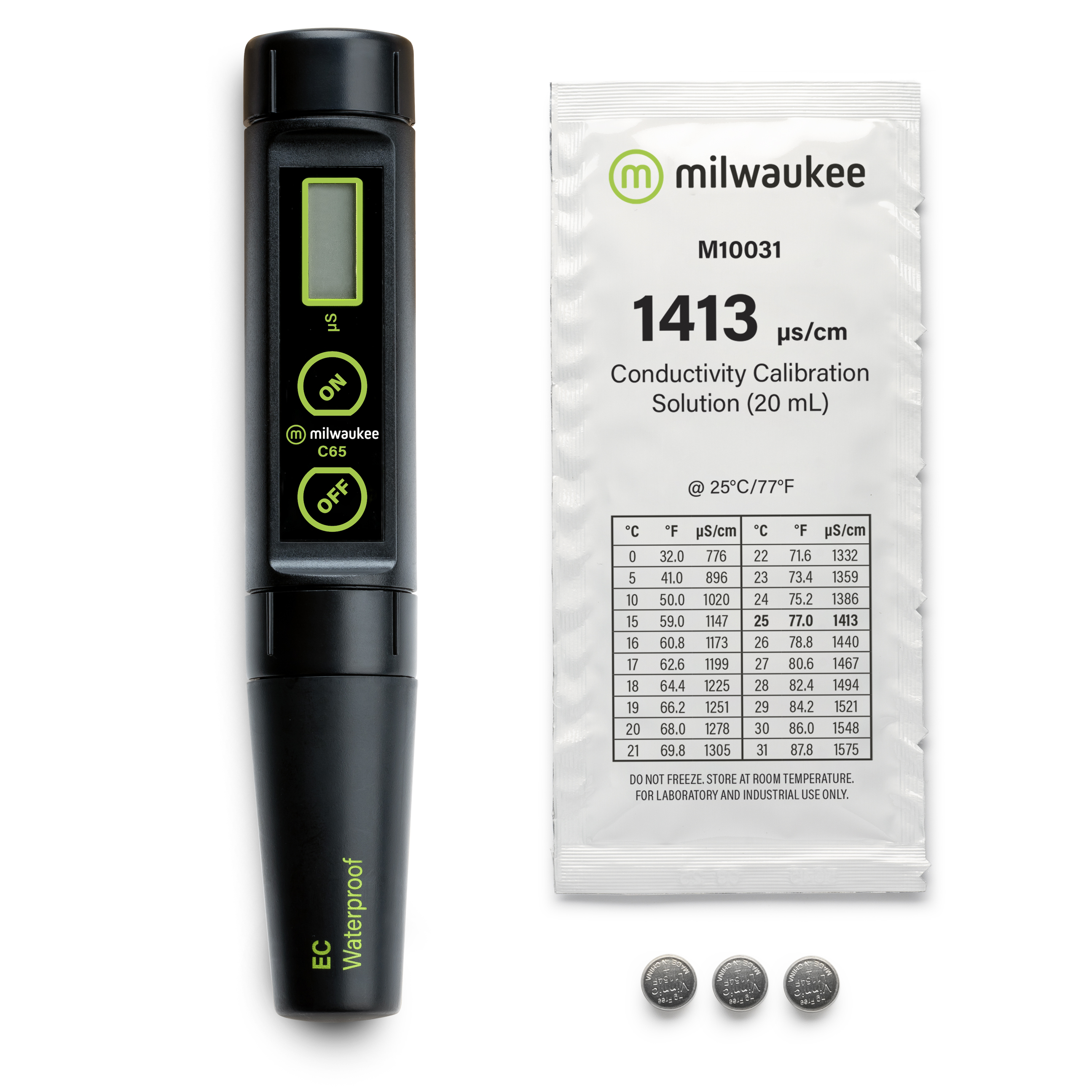 Milwaukee C65 wasserfestes Leitfähigkeit Messgerät (niedriger Messbereich) mit automatischer Temperaturkompensation und austauschbarer Sonde