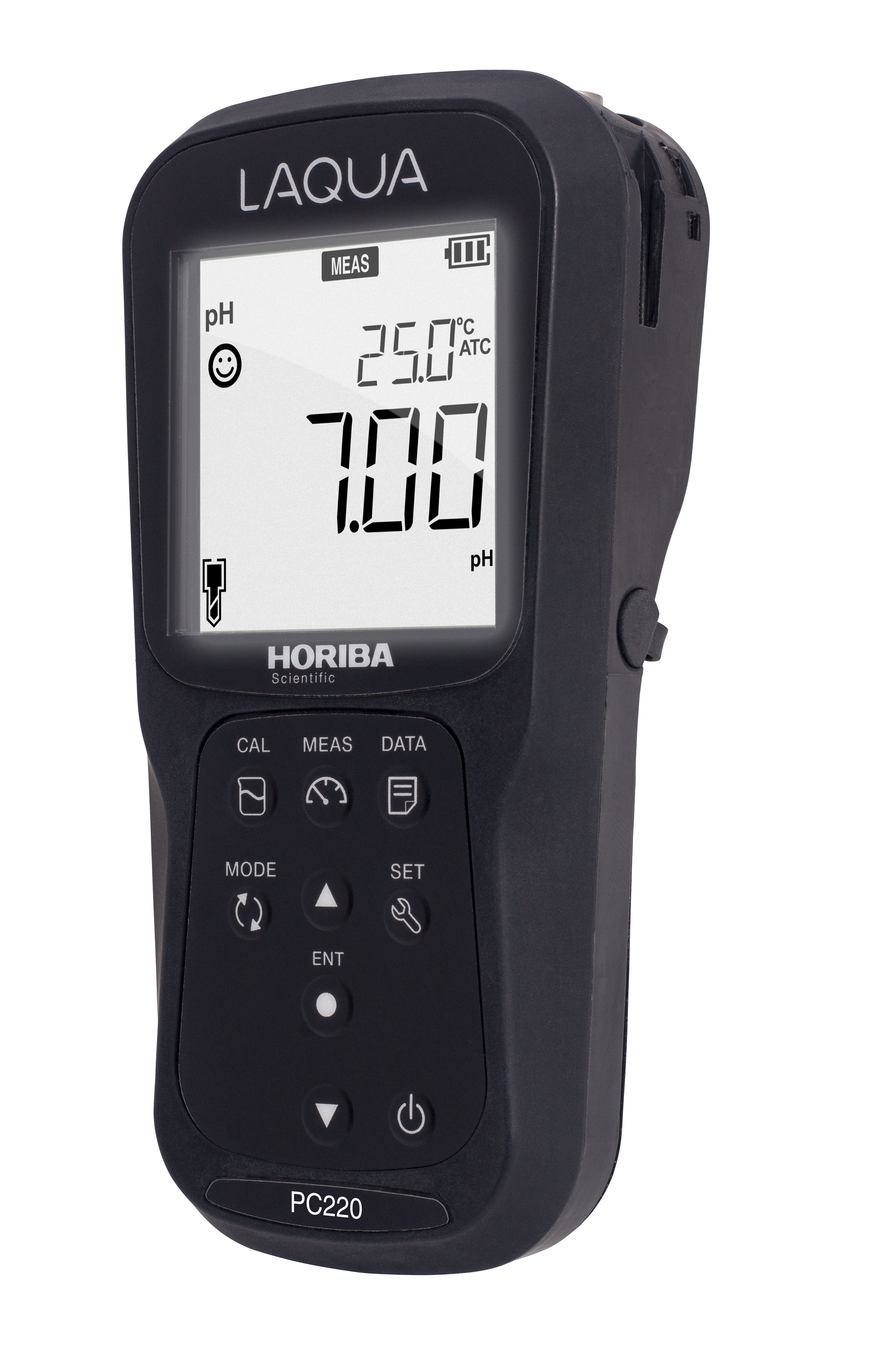 Horiba LAQUA PC220-Kit pH, Redox, Leitwert, TDS, Salz, Widerstand und Temperatur Hand Messgerät mit GLP Datenspeicherung und Druckerfunktion im Analysen-Koffer