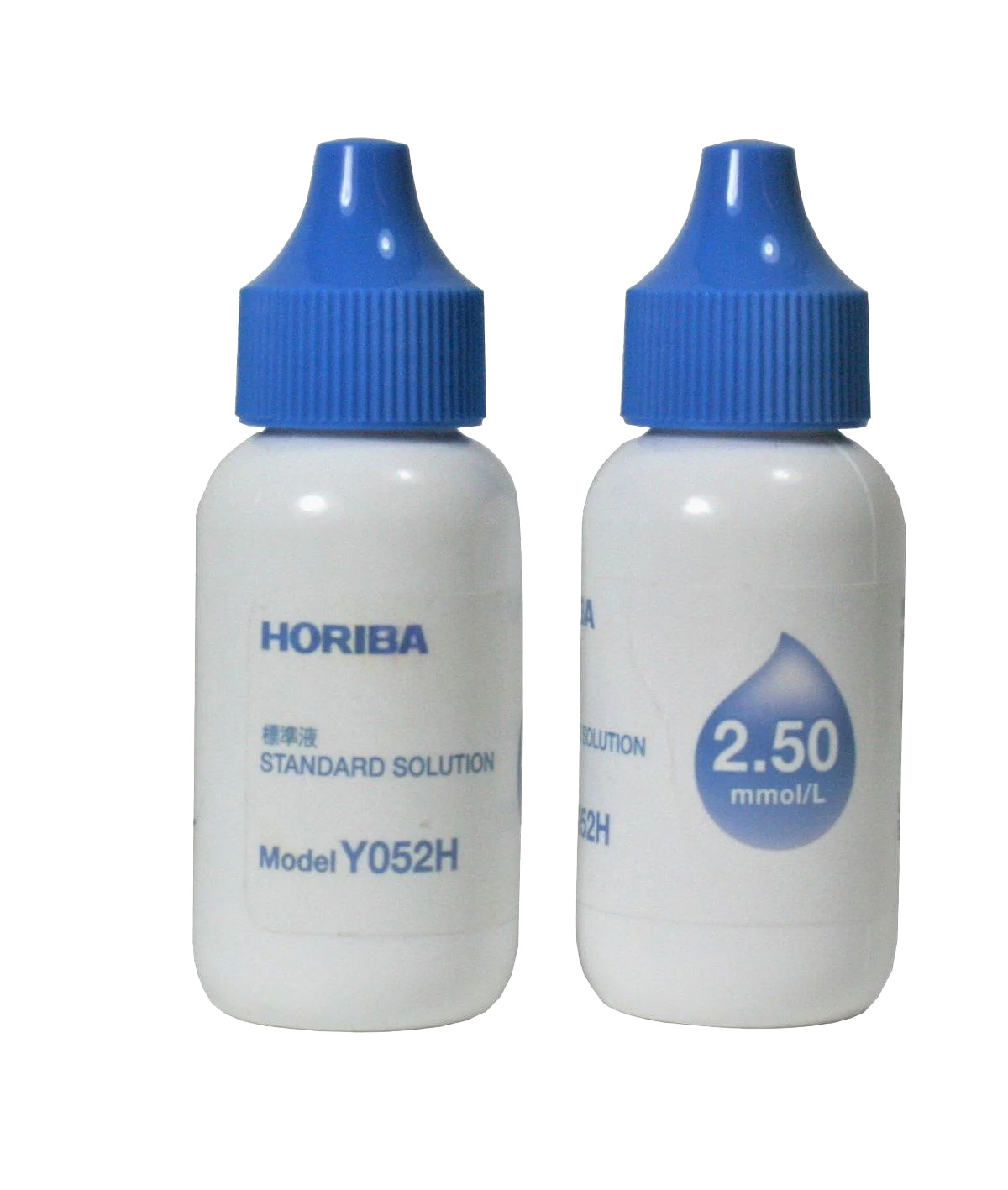 Horiba iCa Standard Lösung Y052H, zwei Flaschen mit blauem Deckel, Kalibrierung Ca-11C Tester und die Konzentration 2.50 mmol/L für iCa (ionisiertes Calcium)