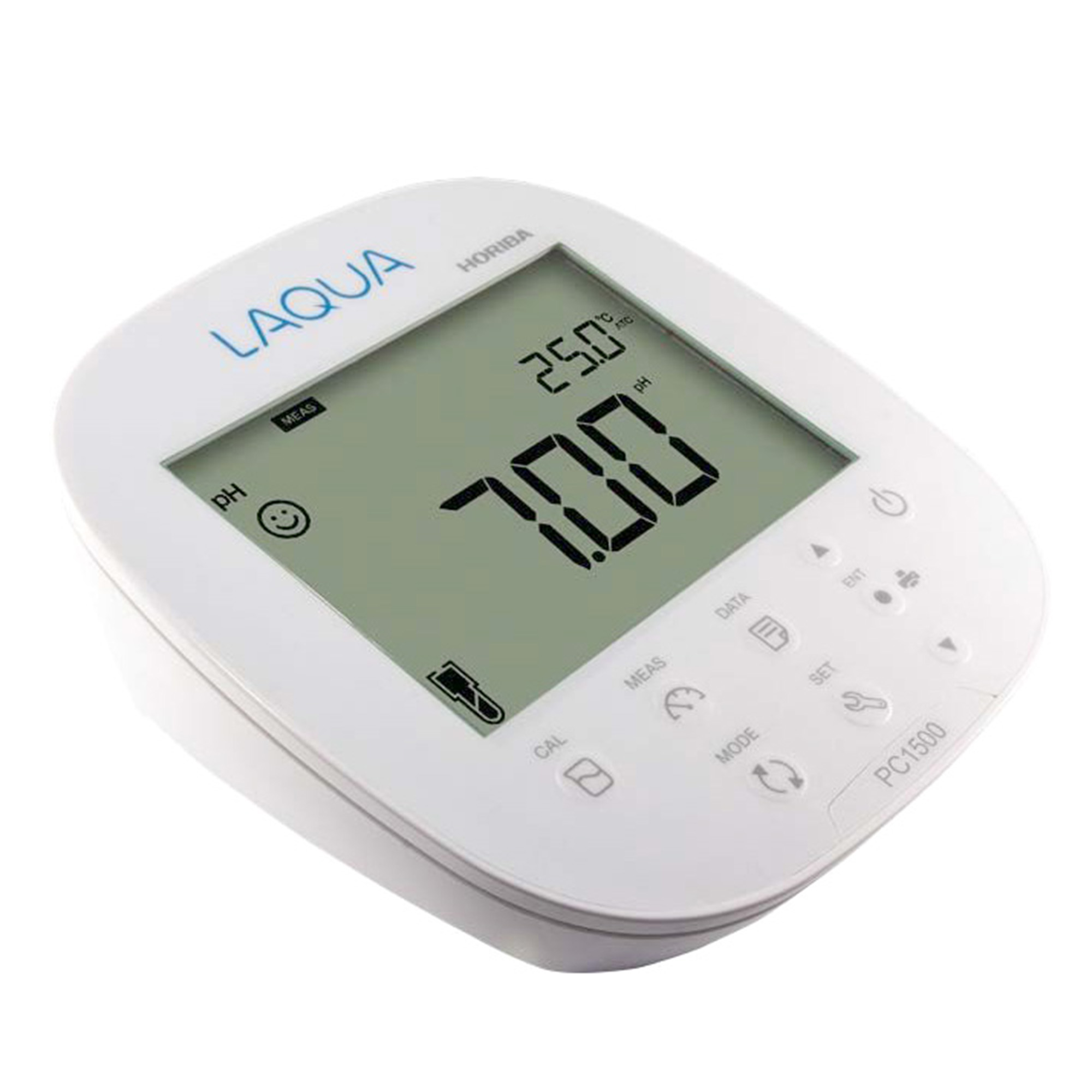 Horiba LAQUA PC1500 Zweikanal-Messgerät Starterset Horiba LAQUA PC1500 Zweikanal‑Messgerät Starterset Frontansicht LCD Display mit 100 Wertanzeige